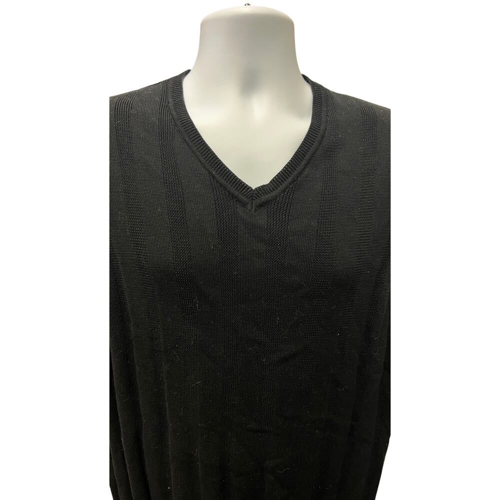 ⛳ IZOD Golf Black Sweater Vest Men’s M 100% Mercerized Cotton Preppy - Picture 2 of 5